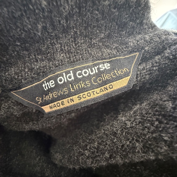 Wool St. Andrews “Old Course” Classic 1/4 Zip Sweater, Purple Saltire Stripe - Picture 9 of 11